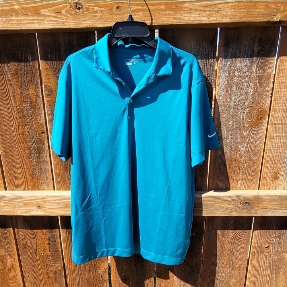 Nike Golf Dri Fit Polo Teal size Medium